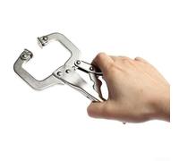 Mini Welding C-Clamp with Locking Pliers, Mole Grip for Sheet Metal, 6.7 Inch Steel Bench Vise Tool for Home and Workshop Use