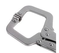 Mini Welding C-Clamp with Wide Jaw Opening, 17 cm Steel Locking Pliers for Sheet Metal Work, DIY, and Workshop Use - Silver