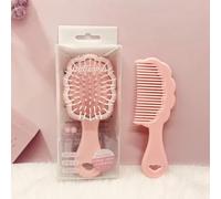 Mini Wet Hair Brush,Small Cute Hair Comb 2 Piece Cloud shaped Hair Brush Combs Set For Women Girls Kids,Travel Shower Detangling Comb Massage HairBrush with Air Cushion for Dry,Wet Hair (Pink)