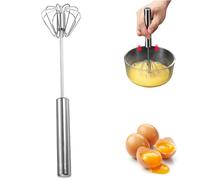 Mini Whisk, 10.63x2.76 Stainless Steel Whisk, Sturdy & Multi-Functional Mini Whisks for Cooking, Semi-Automatic Egg, Hand Push Rotary Blender for Home Kitchen Cooking