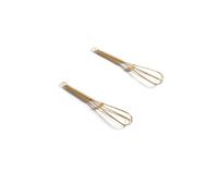 Mini Whisks 5 inch 2Pcs Stainless Whisk, Hand Egg Mixer for Flour Cake Egg, Kitchen Cooking Baking Use Whisk (golden)