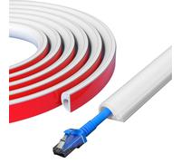 Mini White Cable Trunking Self Adhesive For 1 Electric Cables, 78"/2m White One Cord Trunking for Electric Cables, Soft PVC Semi-circular Side Opening Cable Duct to Hide Wire(COLOR:white)
