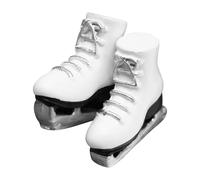 Mini White Ice Skates Accessory - 1:12 Scale Resin Skating Boots For Mini Figures, Realistic Winter Sport Prop For Pretend Play Photography Scenes Collectors Display Decoration Toy Model Foo
