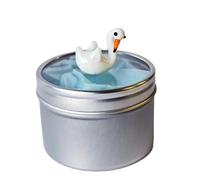 Mini White Swan in a Tin - Cute Little Glass Animal - Silver Gift Tin - Miniature Figurine for Bird Lovers - Small Decoration Ornament - Home Decor