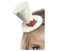 Mini White Top Hat Christmas Fancy Dress Headband Costume Accessory