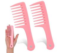 Mini Wide Tooth Comb,2 Pcs Small Combs Portable Detangling Comb Plastic Curl Comb Big Tooth Combs for Women Hair Styling Comb Travel Size Comb Detangling Hair Brush for Curly Hair,Long Hair,Wet Hair