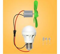 Mini Wind Turbine Motor Kit with Blades - 12V DC Gearmotor for Renewable Energy Experiments, Small Generator Model for STEM Education &(with Blub)