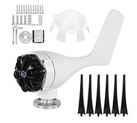 Mini Wind Turbines Generator 6 Blades 300W Low Noise Power Supplies with Controller Blue Black Alloy Plastic 12V 24V 48V for Outdoor Camping (12V)