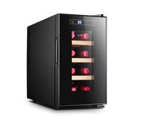 Mini Wine Refrigerator - Freestanding Beverage Cooler with Digital Touch Screen & Tempered Glass Door - Ideal for Home or Bar Use