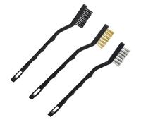 Mini Wire Brush, 3 Pcs Small Wire Brushes, Wire Brush Set, Stainless Steel Brass and Nylon Bristles, for Cleaning Masonry, Stove, Sink, Dust and Rust