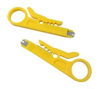 Mini Wire Stripper Tool for CAT-5/CAT-5e/CAT-6 UTP/for STP Data Cables - Auto-Adjusting Blade, PP + Tool Steel Construction, 9 cm Yellow Hand Crimp