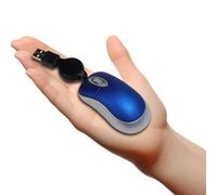 Mini Wired Mouse Retractable 70cm USB Cable Cord 1600DPI Portable Ergonomic Small Pocket Ambidextrous Mice for Children Kids Small Hands Travel Business Trips Windows/iOS/Android Laptop PC,Blue