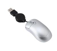 Mini Wired Mouse,Small Size Travel Portable Optical USB Mouse with Retractable USB Cord Compact Mice for Small Hands for PC Laptop Computer Desktop Home School Kids Girls Boys Children Gift-silver
