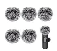 Mini Wireless Furry Windscreen Covers, Microphone Windscreen for Lavalier Lapel Microphone Mini Furry Mic Cover Noise Reduction - 5 pack