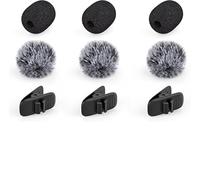 Mini Wireless Furry Windscreen & Foam Cover Set for Lavalier Microphone, Foam Mic Cover with Clips to Reduce Wind Noise, Washable and Windproof Lapel Mic Windscreen Muff (9 Pack)