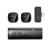 Mini Wireless Lavalier Microphone - 2.4GHz Noise Cancelling Lapel Mic with Battery Display, Mobile Phone Outdoor Live Microphone Video Recording Radio Drop Live Recording Creator
