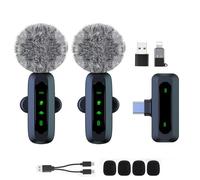 Mini Wireless Lavalier Microphone for Android and iPhone, iOS Devices - Noise Reduction Lapel Mic for Recording, Clip on Mic, for Video Recording, Tiktok, Youtube, Vlog Podcast Content Creator