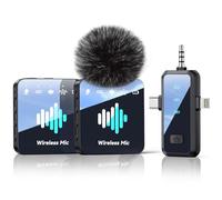 Mini Wireless Lavalier Microphone for iPhone:MENERESAS 3-in-1 Mini Microphone for Android & Camera for iPhone Users