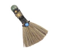 Mini Witch Broom Ornament - Decorative Halloween Witches Broom | Crystal Copper Alloy Cleansing Broomm, Healing Meditation Ritual Brooms, Home Brooms For Yoga Spaces Apartments Restaurants