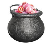 Mini Witch Kettle Candy Holder - Spooky Treat Pot | Reusable Trick or Treat Bucket | Skull Cauldron Halloween Party Prop Tool for Kids Decorative Accessories Adult Events Indoor Outdoor