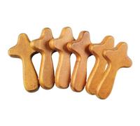 Mini Wood Holding Hand Crosses 6pcs Jesus Crosses Prayer Cross Small Pocket Hand Cross Caring Cross Easter Gift Church