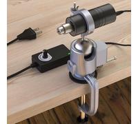 Mini Wood Lathe Beads Polishing Machine, Adjustable Speed Polishing Machine, with Dedicated Stand, One-Click Start-Stop Speed Regulation Rounding Tool *5, Fixing Pins *6
