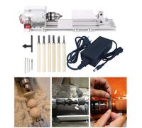 Mini Wood Lathe Machine DIY Woodworking Mini Lathe Beads Polisher Machine