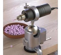 Mini Wood Lathe Polishing Machine with Stand, 5 Polishing Heads, and Fixing Pins for Grinding and Rounding Beads