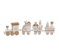 Mini Wood Train Set - Wooden Christmas Small Train Table Top Ornament Cute Mini Trains Ornaments Christmas Trains Ornament for Xmas Decorations and Gifts, Xmas Ornaments Party Favors