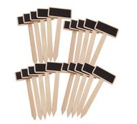 Mini Wooden Chalkboard Plant Labels 20 Pcs with Stick | Black Poplar Plywood, Reusable Notes for Crafters, Succulent Labeling and Quick Price Marking