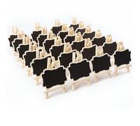 Mini Wooden Chalkboards 20 PCS Mini Wooden Blackboard Message Rectangular Slate Board Cards Memo Label Signs Price Digit Table for Food Labels Wedding Signs Place Cards Event De