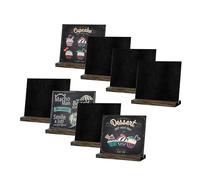Mini Wooden Chalkboards 6PCS Vintage Small Blackboard Bar Counter Message Board Desktop Decoration Wooden Stall Hand-Painted Sign for Food Labels Wedding Signs Place Cards Event De
