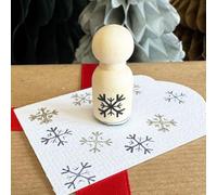 Mini Wooden Christmas Snowflake Rubber Stamp, Ink Stamp for Cards Scrapbooking, Christmas Stamp, DIY Gift Tags Crafts, Festive Crafts