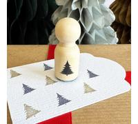 Mini Wooden Christmas Tree Rubber Stamp for Cards, Scrapbooking Projects, DIY Gift Tags, Festive Crafts