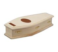 Mini Wooden Coffin Box, Mini Furniture - Decorative Model for Scary Corner, Unfinished Wooden Craft Coffin for
