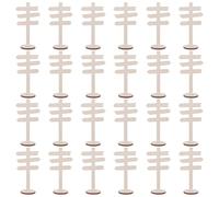 Mini Wooden Garden Sign Posts Hand-painted Brown Signs 24pcs with 24 | Natural Wood Material with Grain, for Terrarium Makers and Desktop Decor, Includes Miniature Signposts