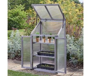 Mini Wooden Gro-Zone Greenhouse With 3 Shelves - Germinate Seeds, Propagate Plants & Grow Exotic Fruit & Veg - H100 X W57 X D41Cm