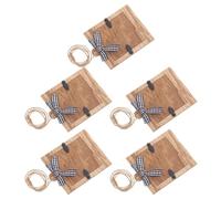 Mini Wooden Hanging Picture Frame with Ribbon Bow 5pcs 2 Inch