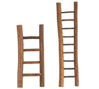 Mini Wooden Ladders for Crafts 2Pcs Large & Medium Size - Dollhouse Decor Accessories Fairy Garden Ladder DIY Miniature Landscape Projects