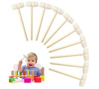 Mini Wooden Mallets Small Hammer Toys, Children Hammers for Chocolate, Small Hardwood Cracking Tool, DIY Mini Unfinished Painting Toy Gift for Boys Girls Children, 14 x 4.2cm, 10 Pieces