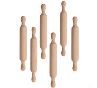 Mini Wooden Rolling Pins Set, 6 Piece Baking Tools, Small Wood Rolling Pin Kitchen Accessories for Cookie Dough, Tortilla, Pizza, 14 x 2 cm