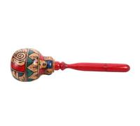 Mini Wooden Shaker Instrument Hand Painted for Rhythm | Tropical Hand Drawn Pattern, Smooth Natural Texture, Crisp Resonant Tone, Comfortable to Hold for Adults
