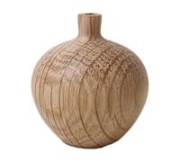 Mini Wooden Vase - 5.91 Inches White Oak Decor | Natural Home Stand Ornament, Solid Wood Vase Ideal For Dinner Parties Weddings Holiday Decorations And Everyday Interior Styling