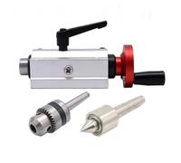 Mini Woodworking Lathe Telescopic Top Seat Rotary Convertible Top Circular Pointed B12 Drill Chuck(Extended 4)