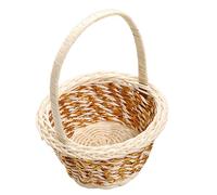 Mini Woven Basket - Hand-Held Flower Basket | Imitation Rattan Woven Flower Baskets For Wedding Table | Rattan Flowers Girl Baskets | Photography Props | Rustic Container For Nursery Bedroom Decor