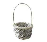 Mini Woven Basket - Small Decorative Synthetic Rattan Baskets, Rustic Home Decor For Bedroom And Nursery, Tiny Storage Solution For Weddings And Easter, Photo Prop Accessory, PE Material