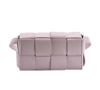 Mini Woven Crossbody Bag for Women, Square Shoulder Handbag Leather Clutch Purse Cute Fanny Packs with Adjustable Belt, Taro Purple, Woven Shoulder Bag