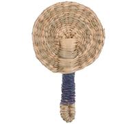 Mini Woven Straw Handheld Fan Lightweight Portable round Boho Style Vietnamese Seaweed Material Decorative Fan for Weddings Summer Market Strolls