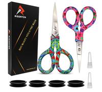 Mini Yarn Stork Embroidery Scissors | Sharp Fabric Cross Stitch, Crochet Pinking Shears for Dress Making Cutting, Small Swing Needlework Papers Craft Tiny Scissor, Thread Snipping Sharpness -2 Pcs Set