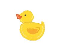 Mini Yellow Rubber Duck Inflated Party Air Filled Balloon on Stick 14"